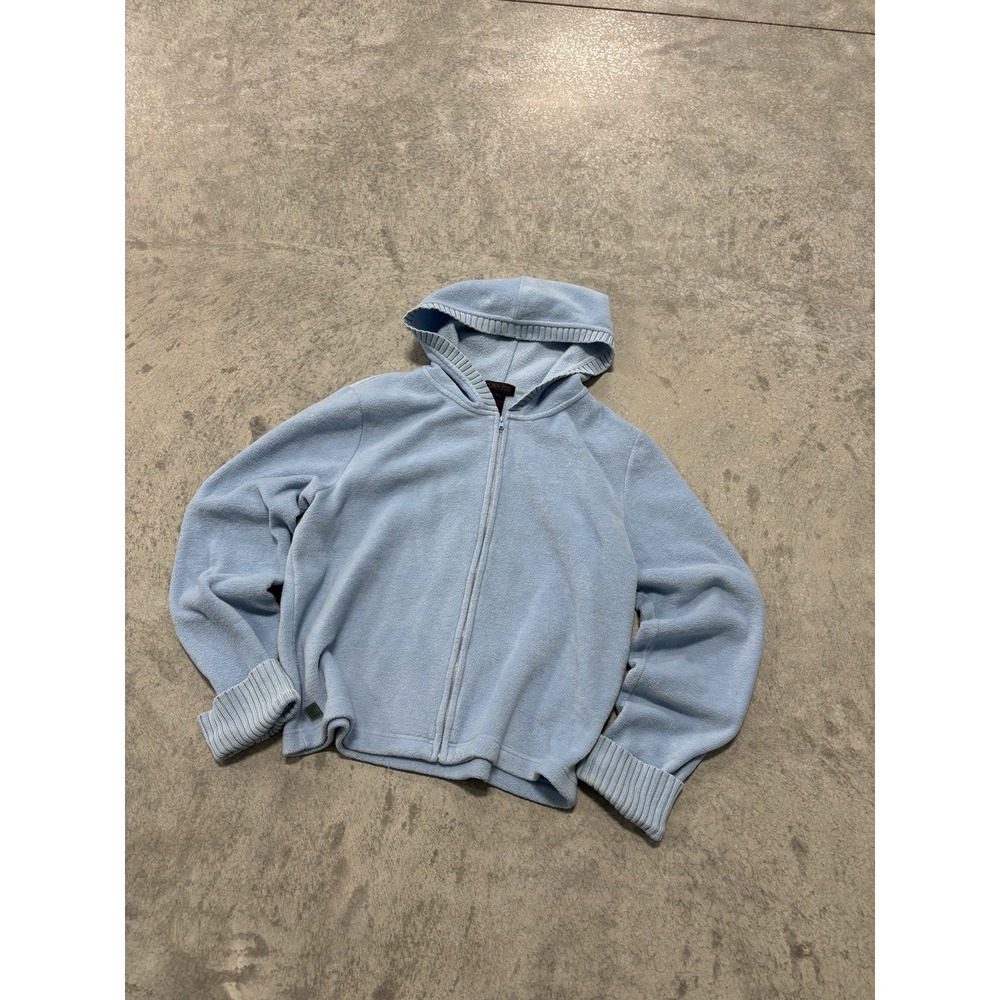Women's Ralph Lauren light blue full-zip hoodie in a size large